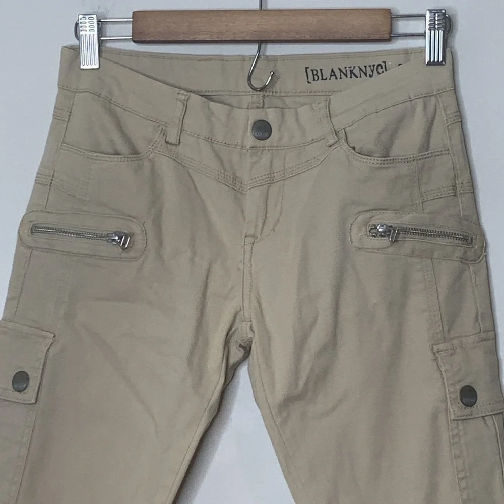 Blank NYC | Khaki Tan Skinny Cargo Zipper 6 Pocket Jeans Pants 26